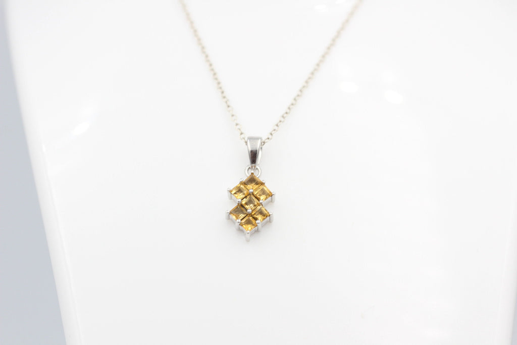 Echter Citrin Silberanhänger 925, Goldener Edelstein Schmuck, Gelbe Kristall Kette, Elegantes Design, 1,9 ct Unikat, Geschenk zum Geburtstag