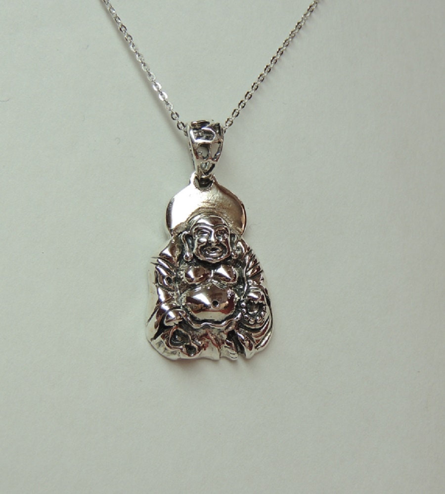 Buddha Anhanger 925 Silber Collier Kette.. Silberbuddha  1,6 x 1,5 cm
