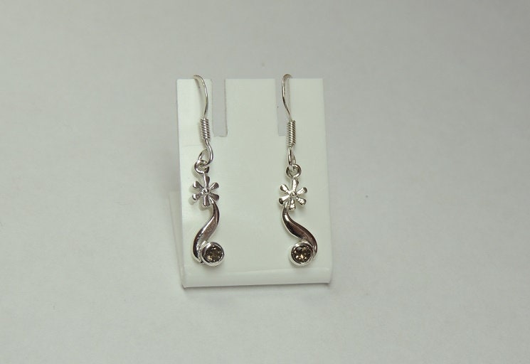 Edle 0,22 Carat Rauchtopas Ohrhaken 925 Silber Ohrhangen Rauchquarz Ohrschmuck