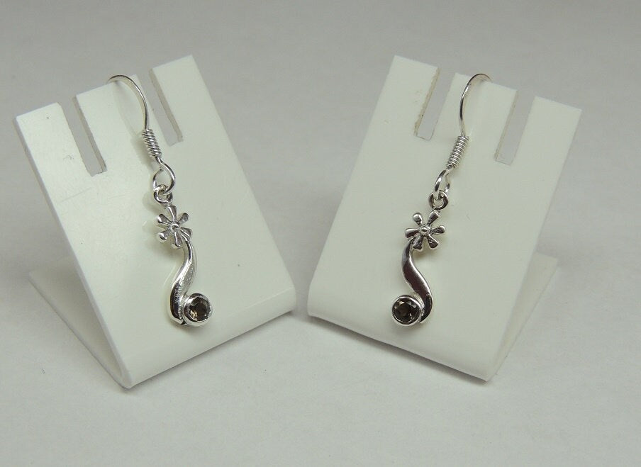 Edle 0,22 Carat Rauchtopas Ohrhaken 925 Silber Ohrhangen Rauchquarz Ohrschmuck