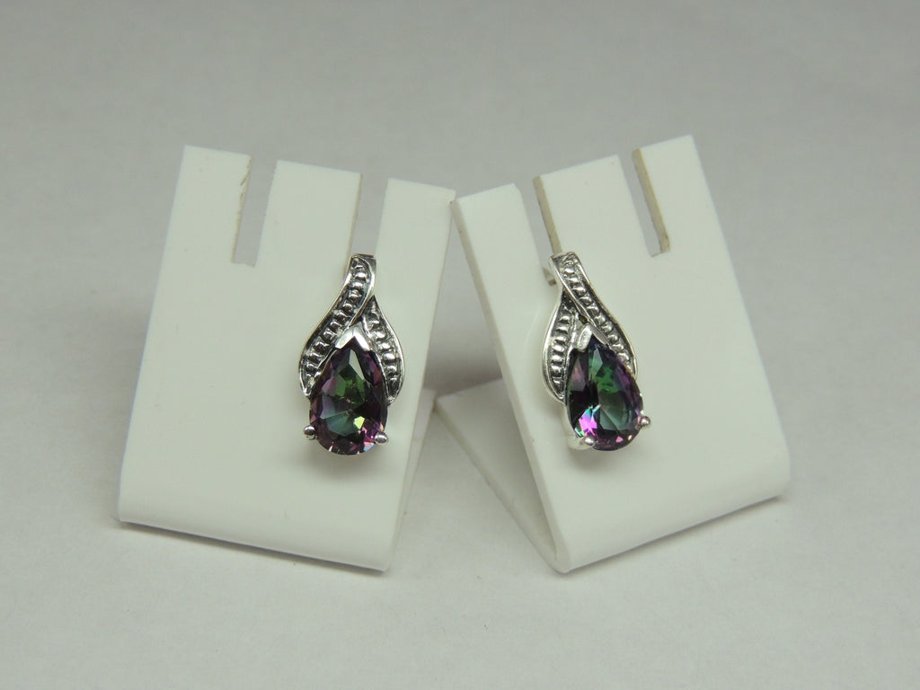 Edle 3 Carat Mystic Topas Ohrstecker, Ohrring, 925 Silber Mystiktopas Top Edel