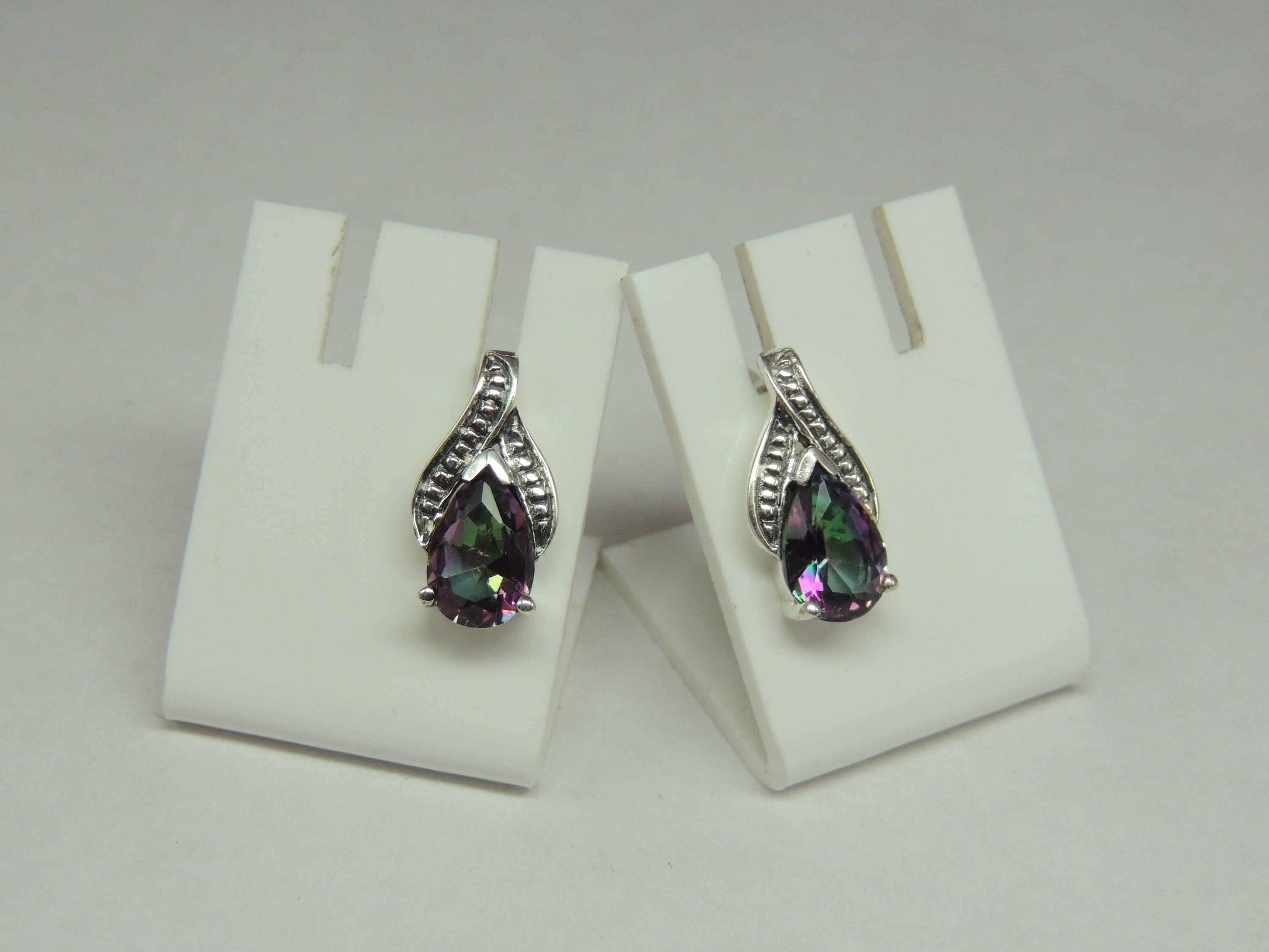 Edle 3 Carat Mystic Topas Ohrstecker, Ohrring, 925 Silber Mystiktopas Top Edel