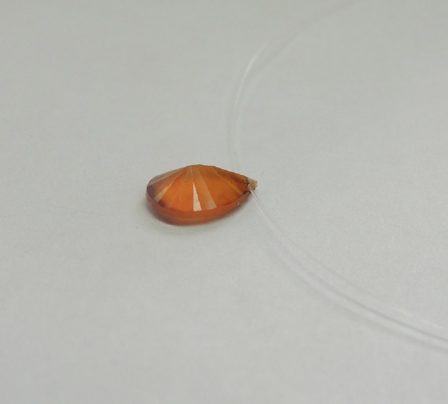 2,0 Carat Concave Schliff Honid Quarz Collier schwebender Stein 925 Silber ca 49 cm
