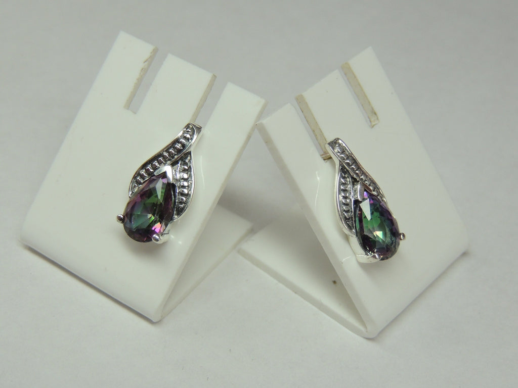 Edle 3 Carat Mystic Topas Ohrstecker, Ohrring, 925 Silber Mystiktopas Top Edel