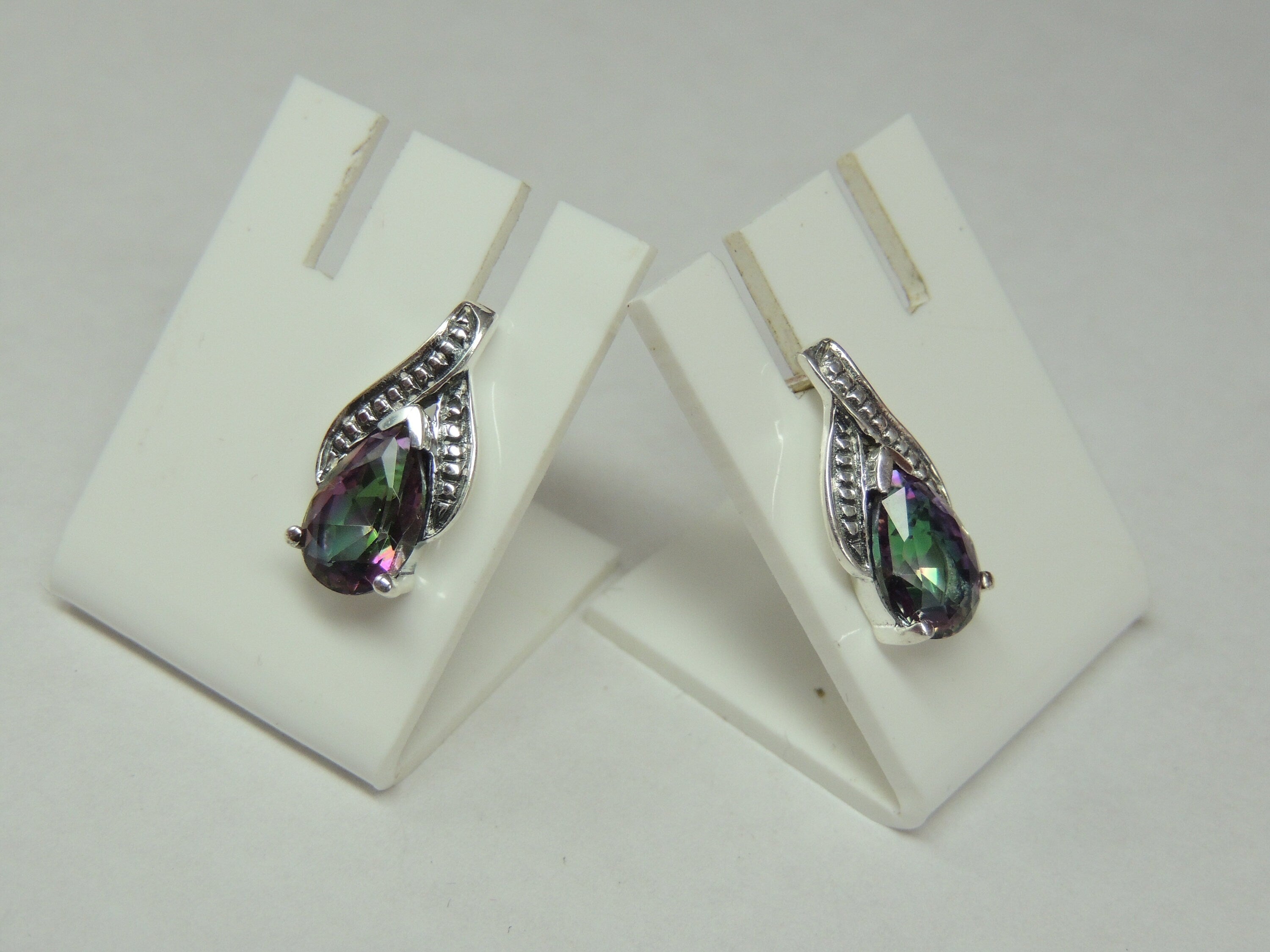 Edle 3 Carat Mystic Topas Ohrstecker, Ohrring, 925 Silber Mystiktopas Top Edel