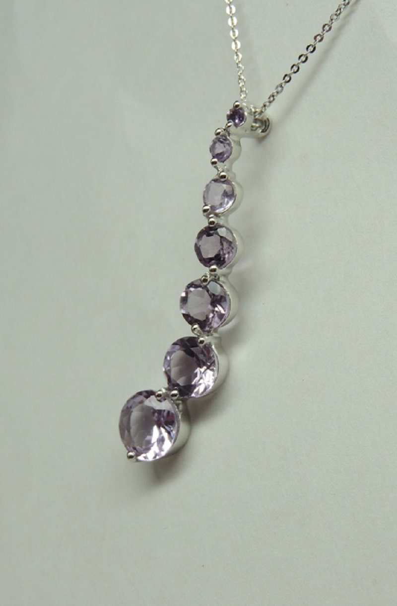4,2 Carat Amethyst Anhanger 925 Silber Collier Kette ein funkelnder Traum Top