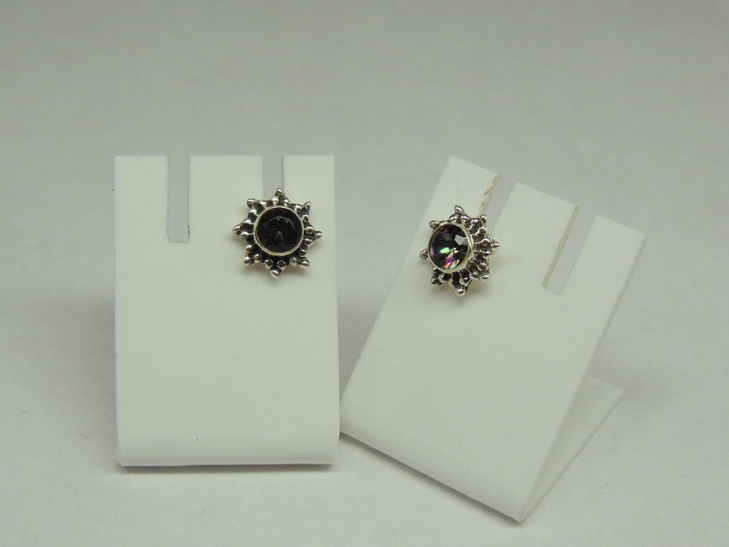Edler 0,95 Carat Mystik Topas Ohrstecker 925 Silber Ohrring Ohrschmuck