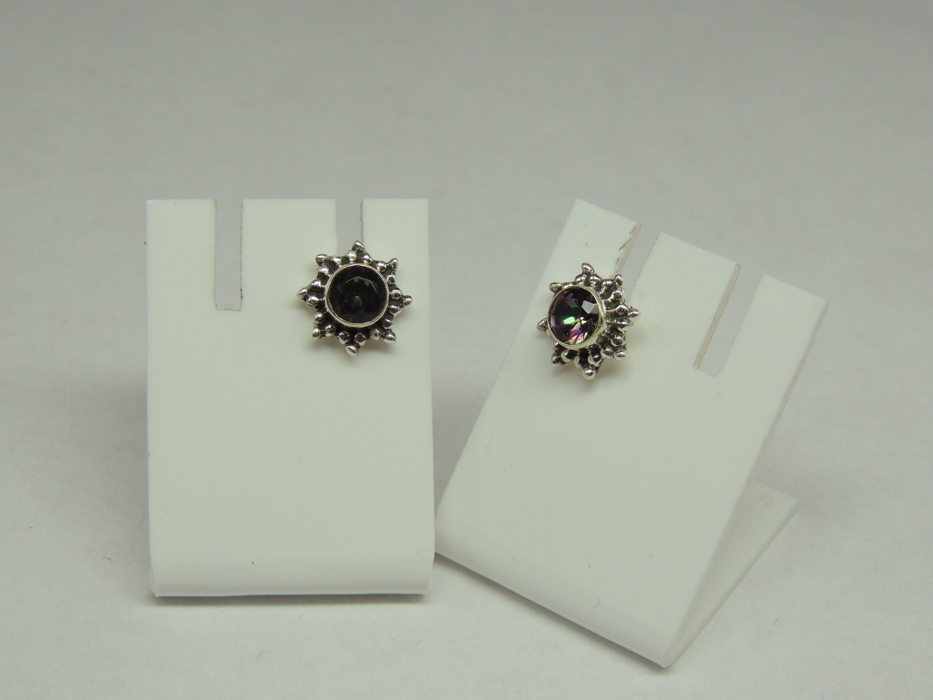 Edler 0,95 Carat Mystik Topas Ohrstecker 925 Silber Ohrring Ohrschmuck
