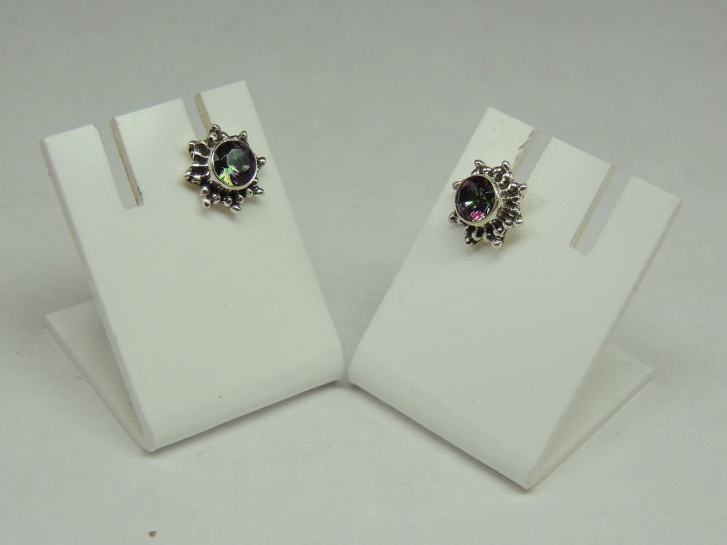 Edler 0,95 Carat Mystik Topas Ohrstecker 925 Silber Ohrring Ohrschmuck