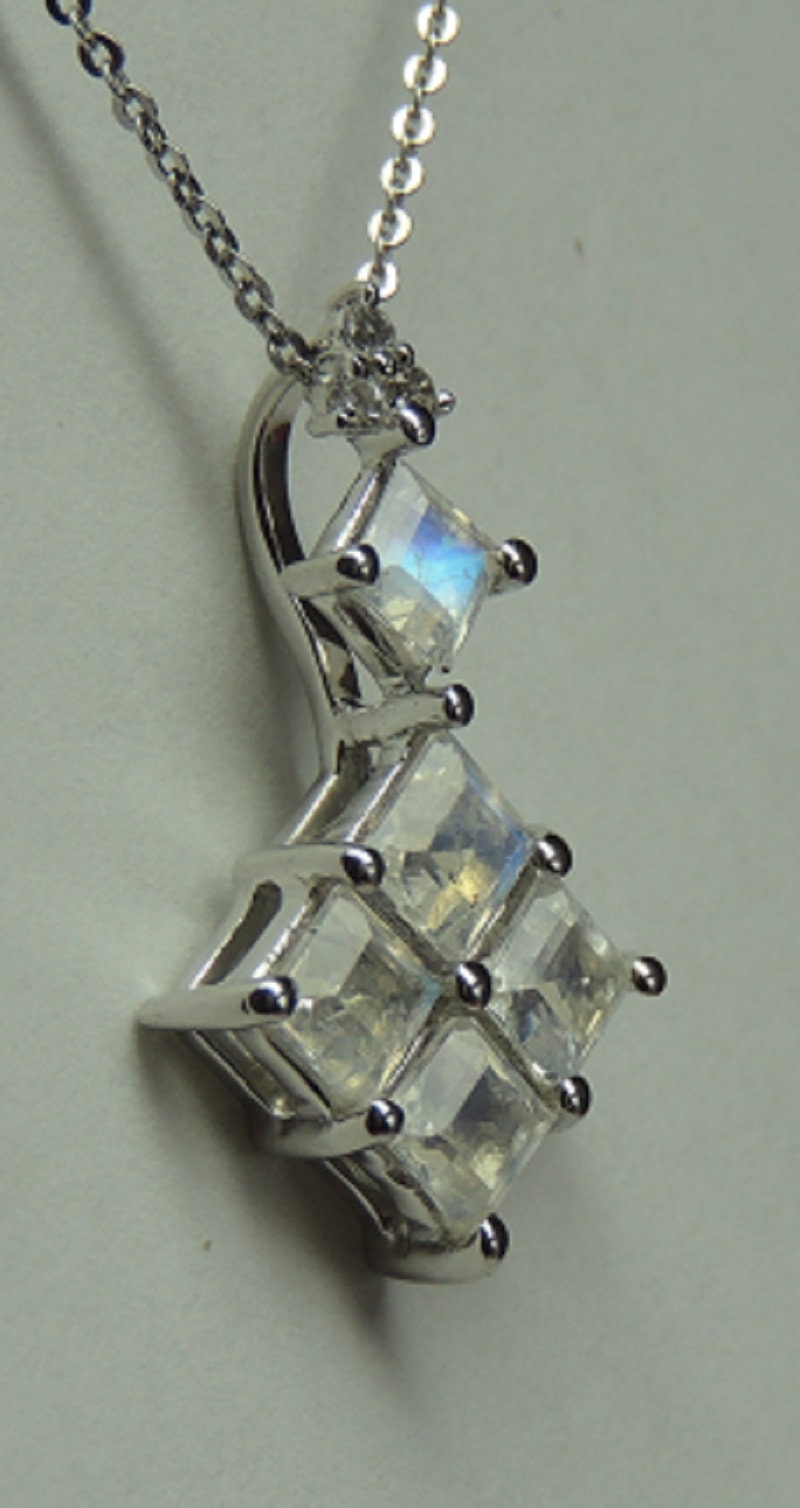 Edler 1,55 Carat Mondlichttopas Anhanger 925 Silber  Mondlicht Topas