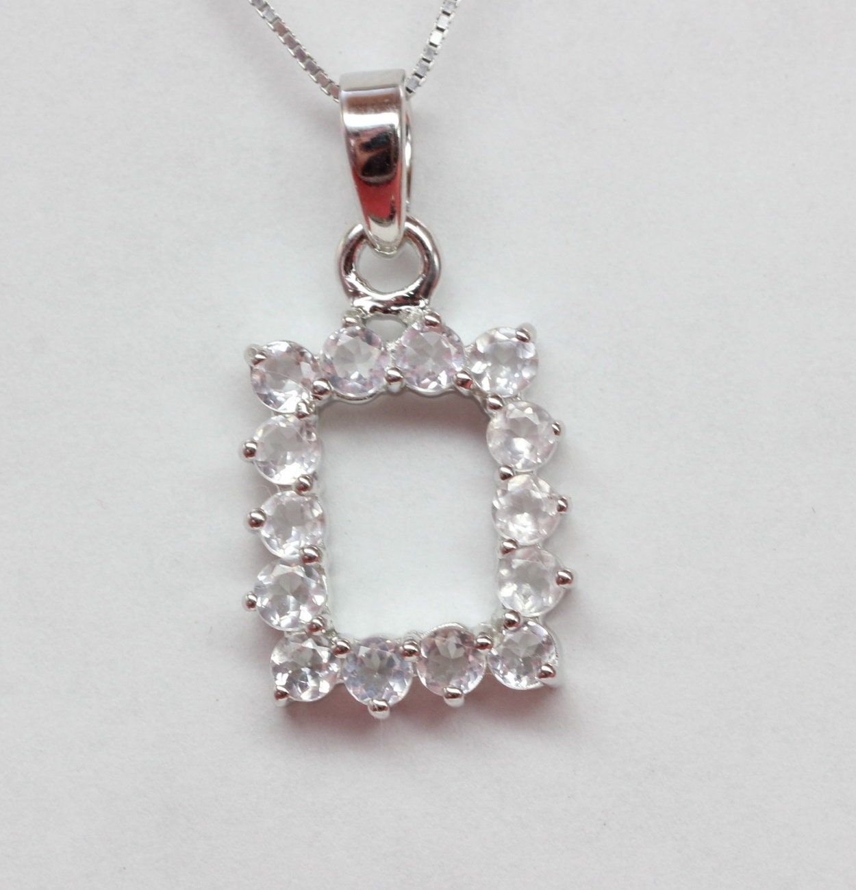 Edler 1,5 Carat Rosenquarz Anhänger 925 Silber  rosa Edelstein