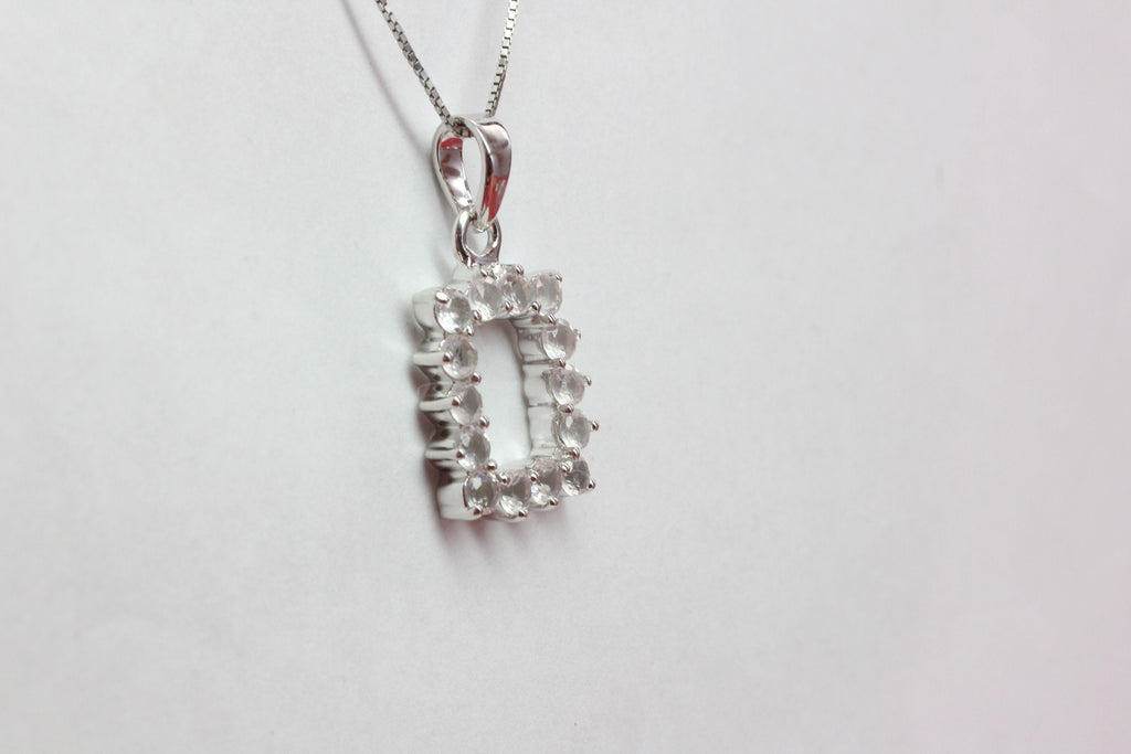 Edler 1,5 Carat Rosenquarz Anhänger 925 Silber  rosa Edelstein