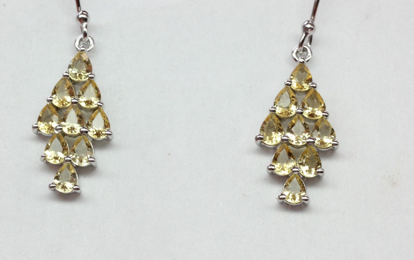 Edle 2,55 Carat Citrin Ohrhanger 925 Silber hellgelber Edelstein Top  18 Edelsteine