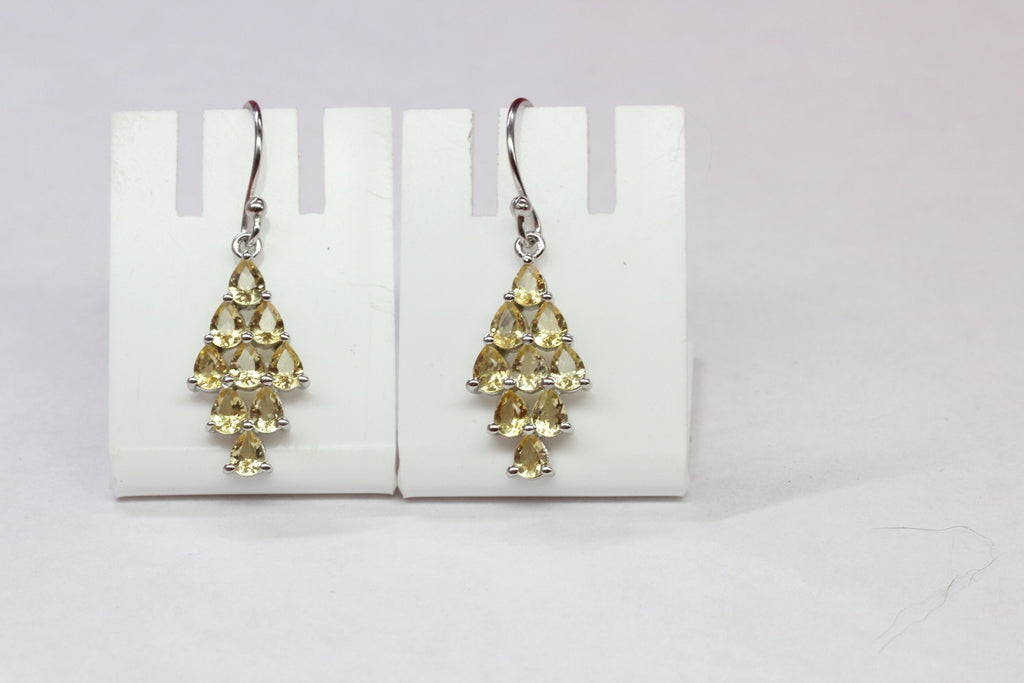 Edle 2,55 Carat Citrin Ohrhanger 925 Silber hellgelber Edelstein Top  18 Edelsteine