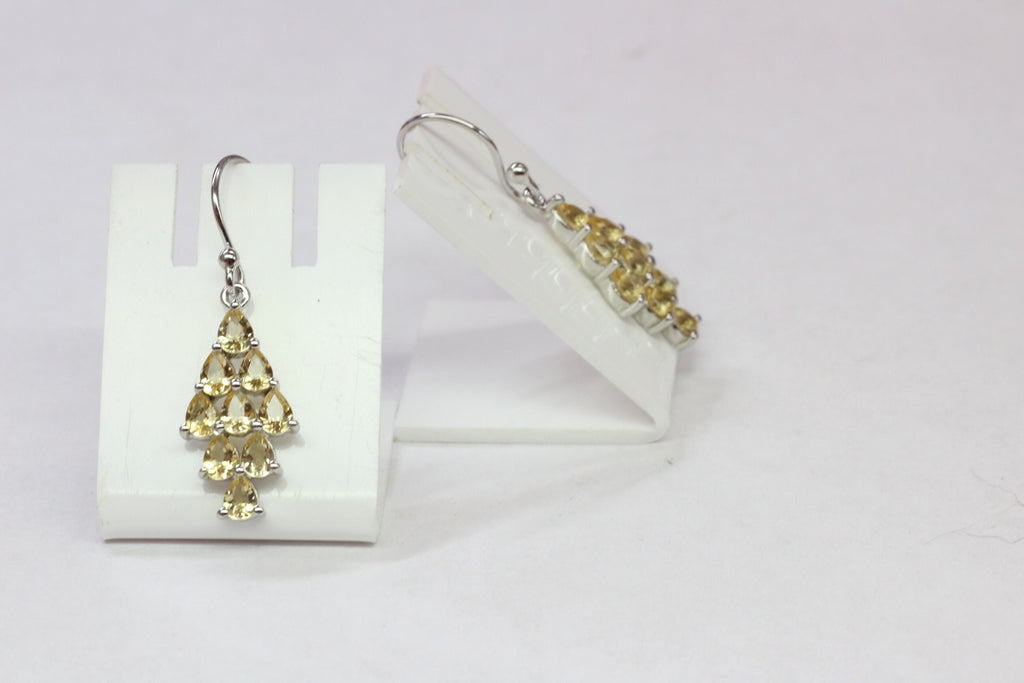 Edle 2,55 Carat Citrin Ohrhanger 925 Silber hellgelber Edelstein Top  18 Edelsteine
