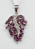Edler 3,05  Carat Rhodolith weisstopas Anhanger 925 Silber Collier Kette Top Edel
