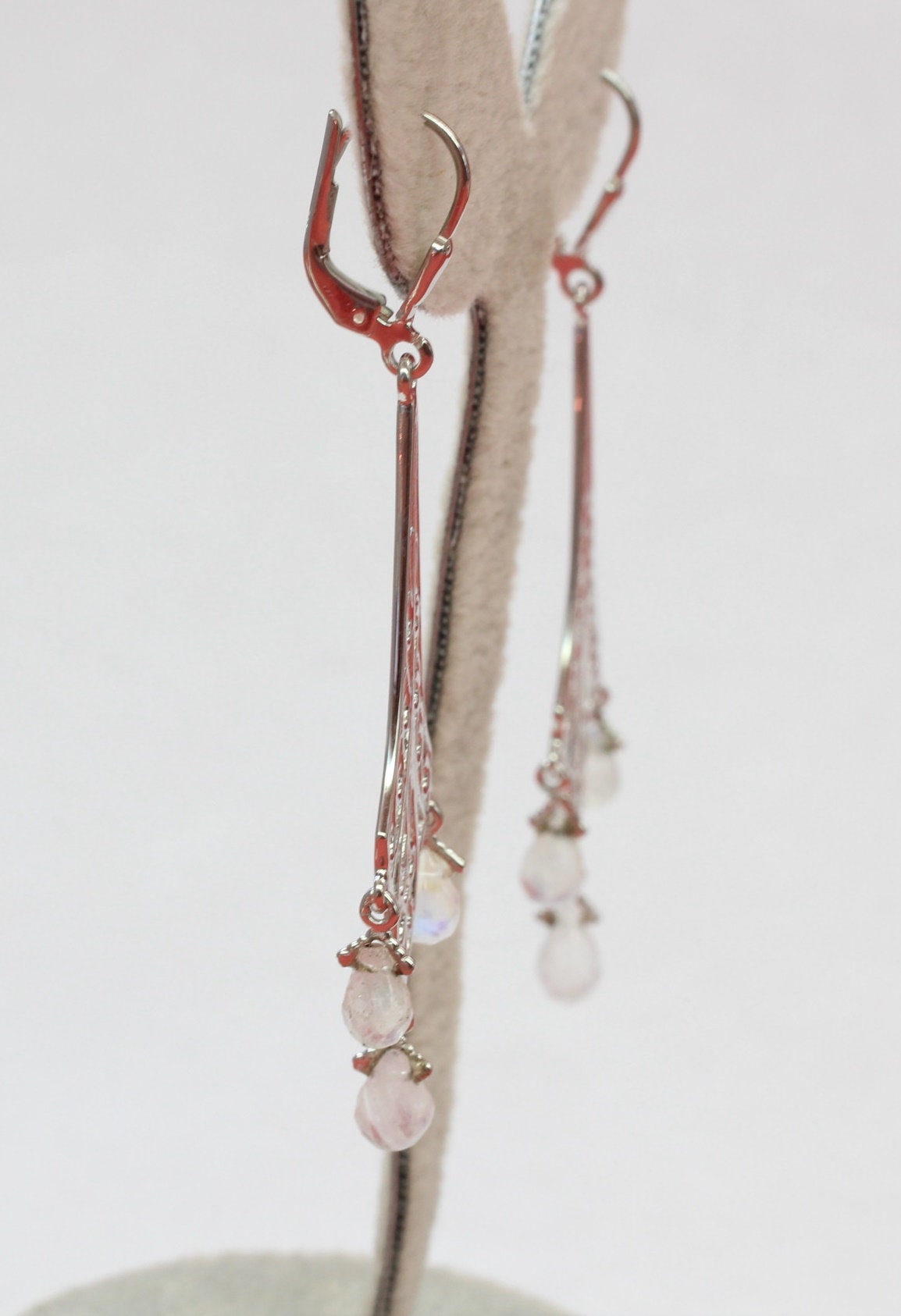 Edle 3,78 Carat Mondlichtopas Ohrhanger Ohrschmuck 925 Silber Brisur Top Edel