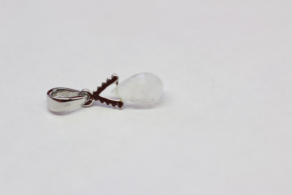 Edler 2,25 Carat Mondlichttopas Anhanger 925 Silber Collier Kette Top Edelstein