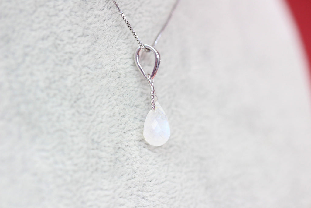 Edler 2,25 Carat Mondlichttopas Anhanger 925 Silber Collier Kette Top Edelstein