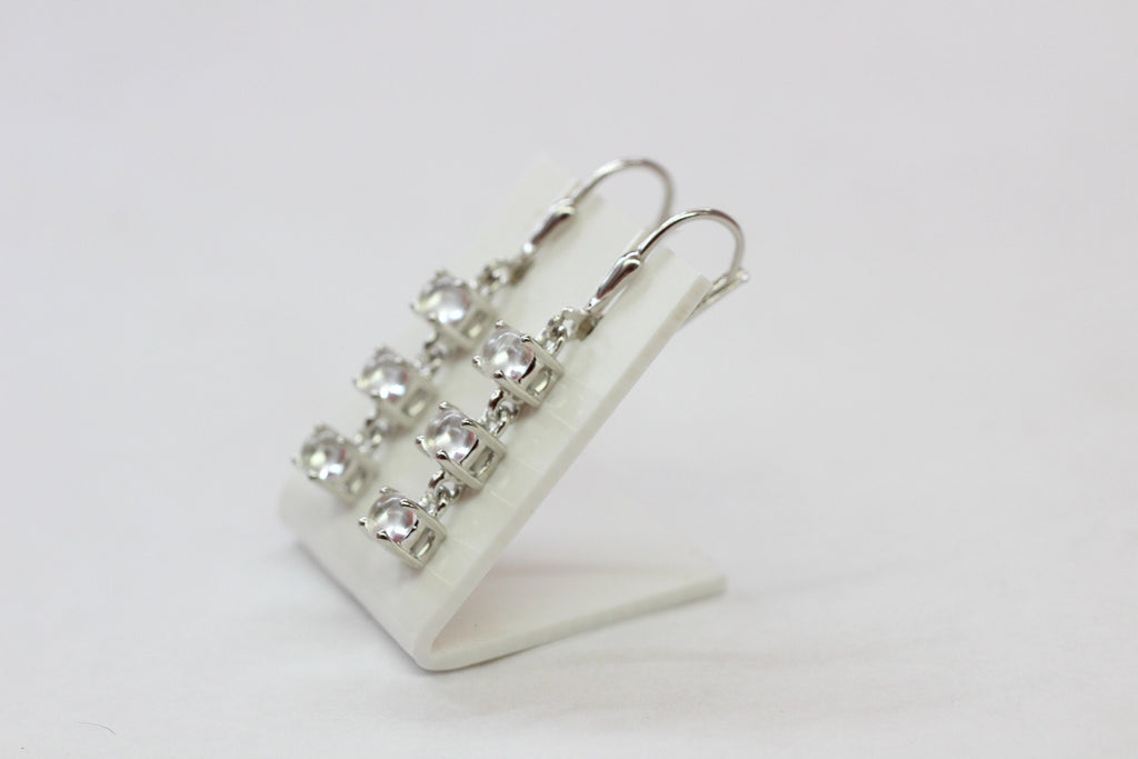 Edle 2,2 Carat weisstopas Ohrhanger 925 Silber Brisur weisser Topas Ohrschmuck