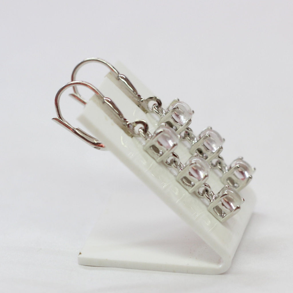 Edle 2,2 Carat weisstopas Ohrhanger 925 Silber Brisur weisser Topas Ohrschmuck