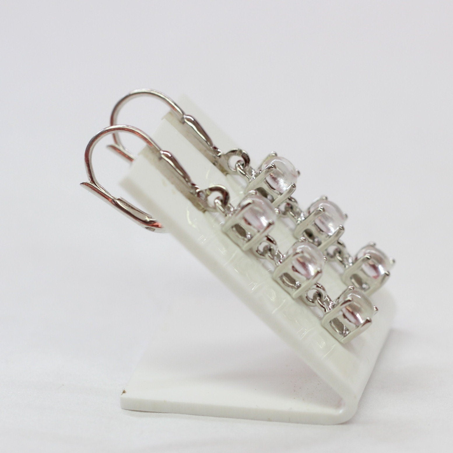 Edle 2,2 Carat weisstopas Ohrhanger 925 Silber Brisur weisser Topas Ohrschmuck