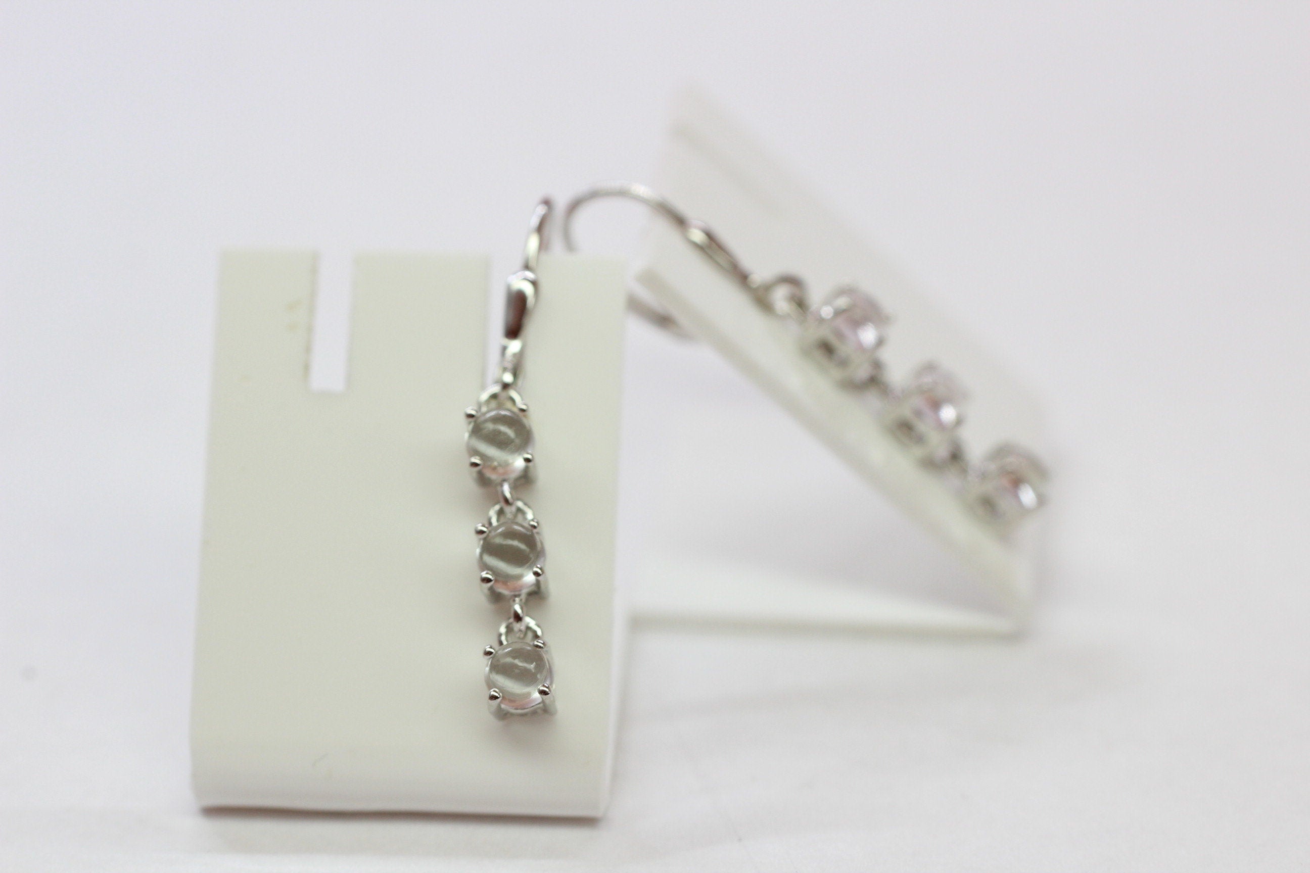 Edle 2,2 Carat weisstopas Ohrhanger 925 Silber Brisur weisser Topas Ohrschmuck