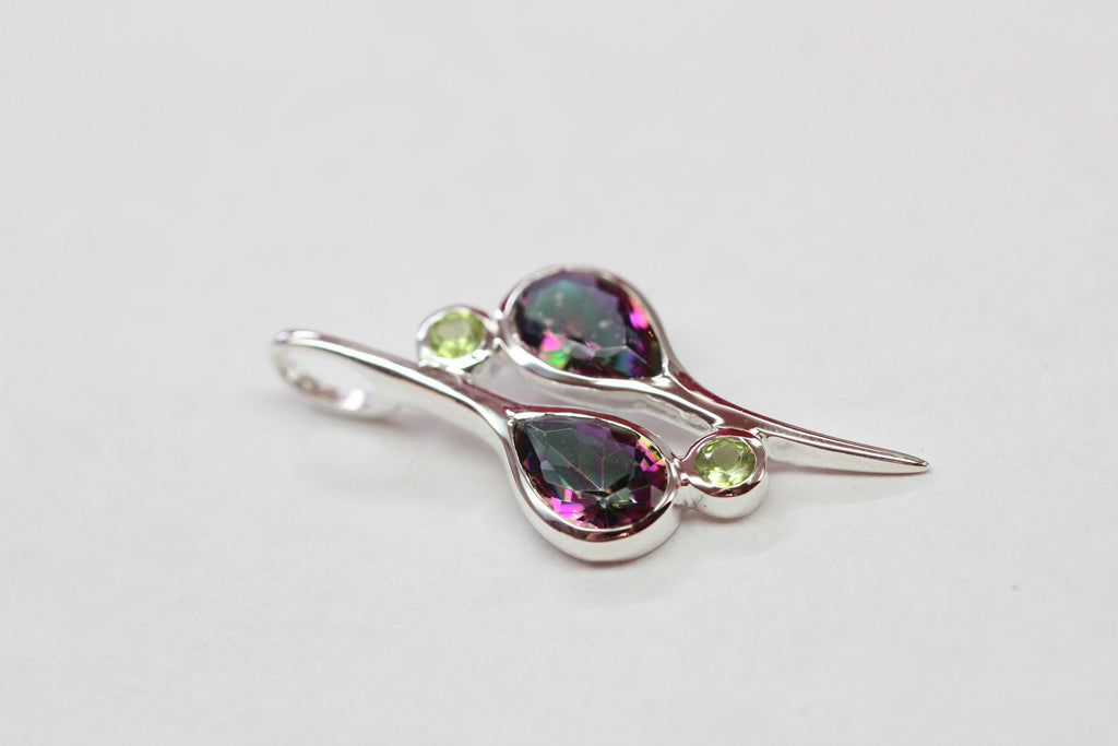 Edler 3,38 Carat Design Anhanger Mystik Topas Peridot Anhänger 925 Silber