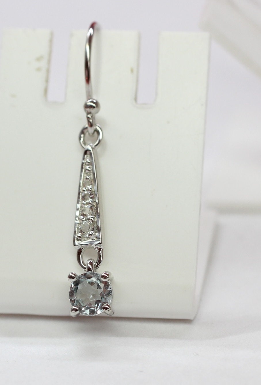Edle 1,75 Carat Blautopas weisstopas Ohrhanger 925 Silber blauer und weisser Topas