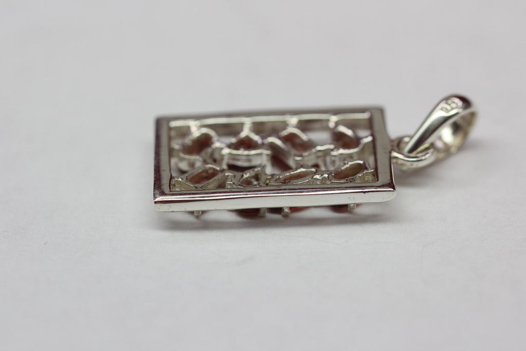 Edler 1,42 Carat Granat Anhanger Design Pur 925  Silber  blutroter Granat