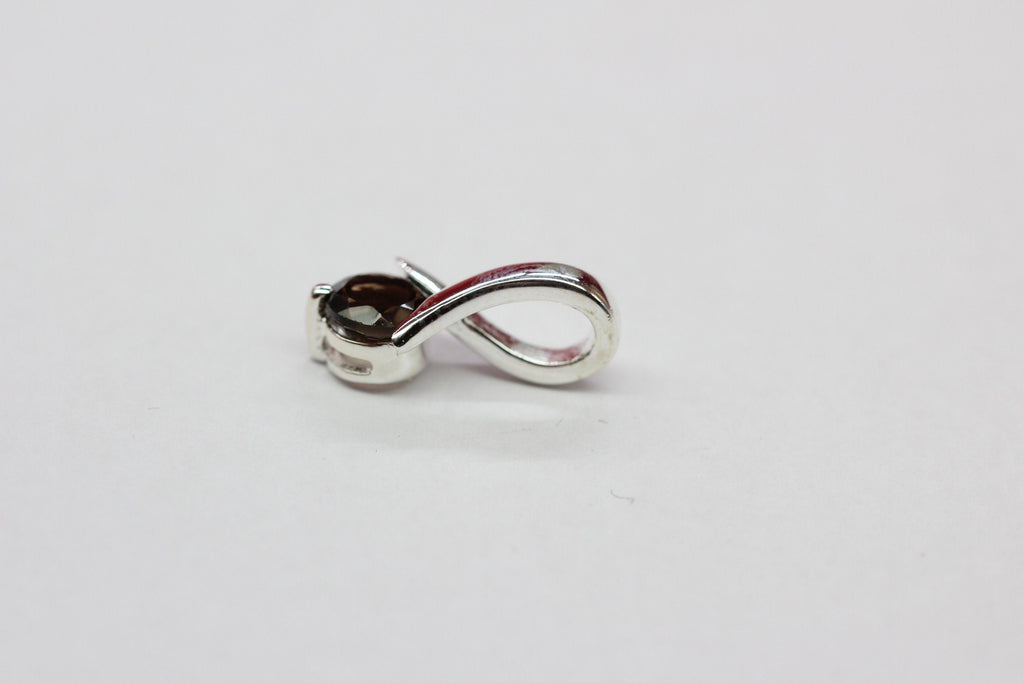 Edler 0,82 Carat Rauchquarz Anhanger 925 Silber Collier Kette Raucchtopas