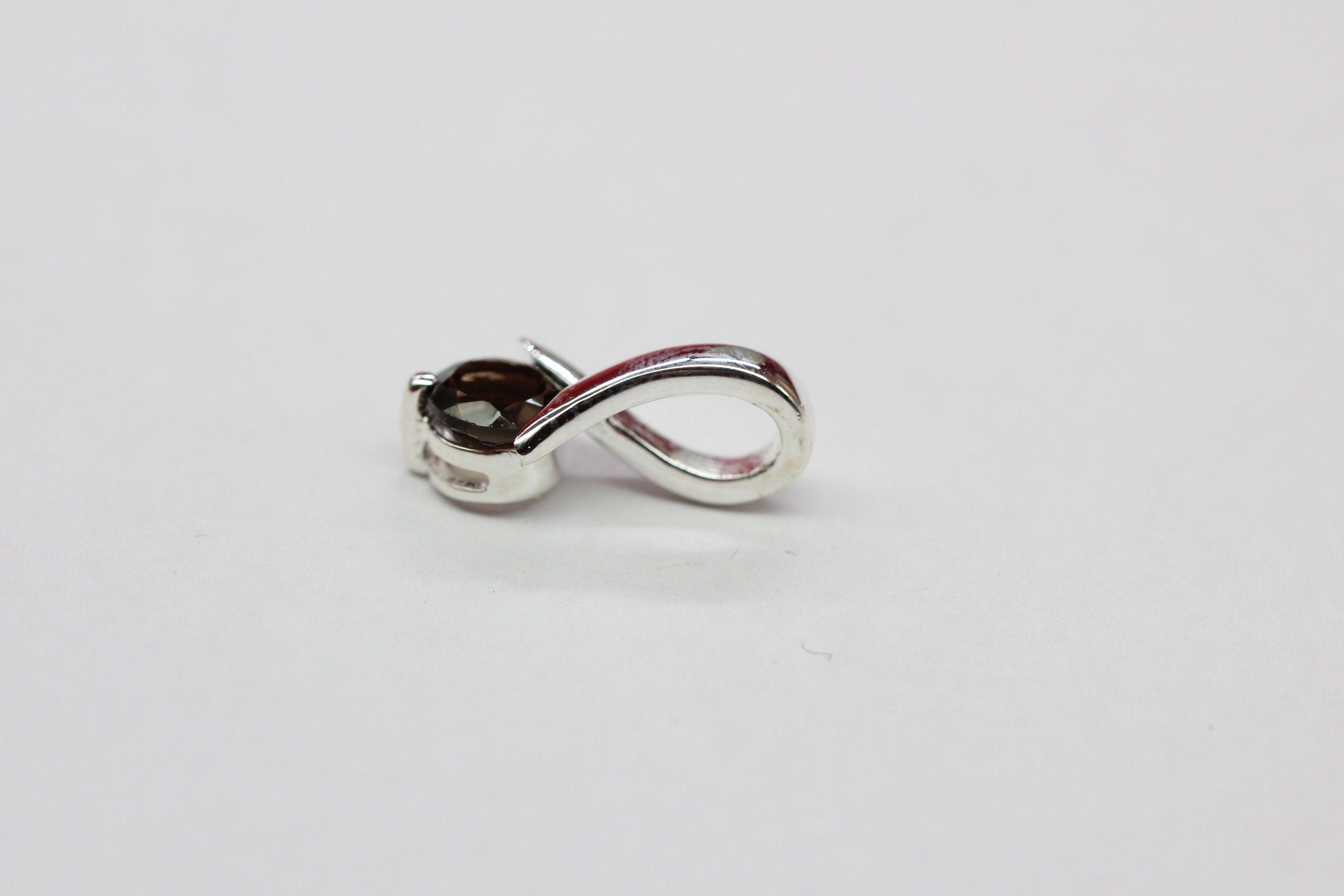 Edler 0,82 Carat Rauchquarz Anhanger 925 Silber Collier Kette Raucchtopas