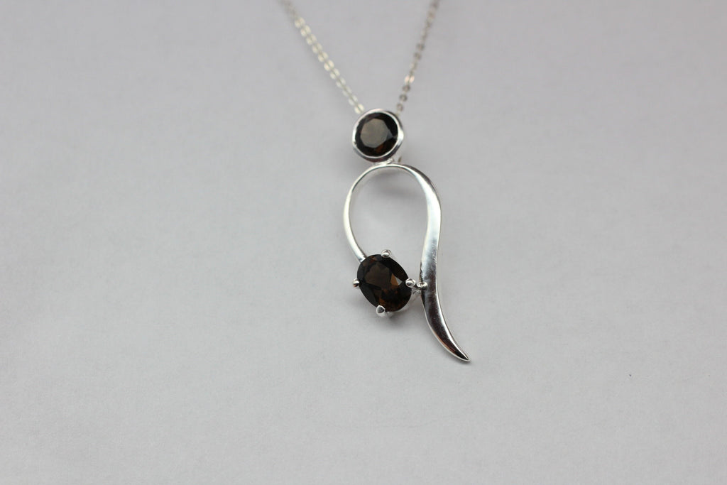 Edler 1,4 Carat Rauchquarz Anhanger 925 smoky quarz brauner Edelstein