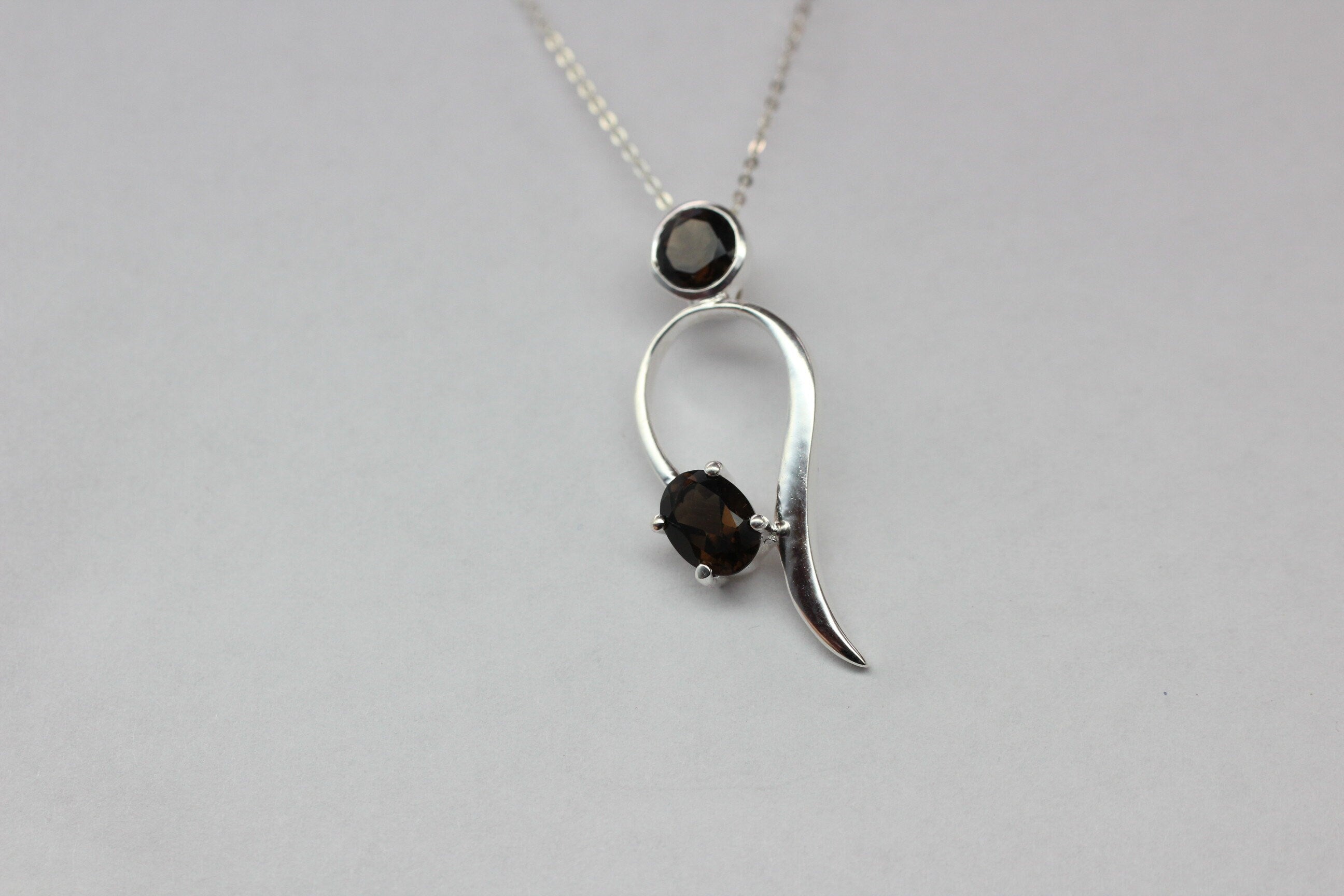 Edler 1,4 Carat Rauchquarz Anhanger 925 smoky quarz brauner Edelstein