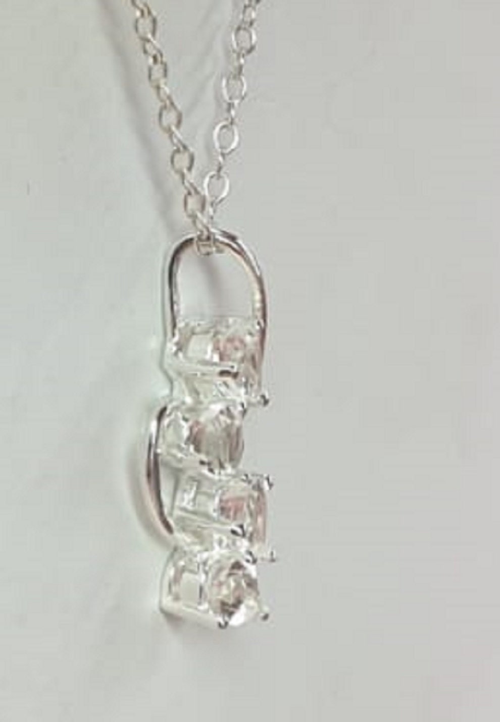 Edler 1,7 Carat edler weisstopas Anhanger 925 Silber weisser Topas Colier Kette