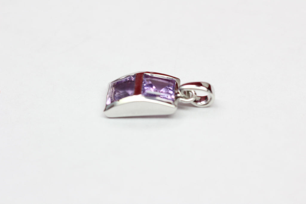 Echter Amethyst Anhänger 925 Silber - 2,9 Karat Violetter Edelstein - Geburtsstein Februar - Geschenk für Sie - Handgefertigter Schmuck"