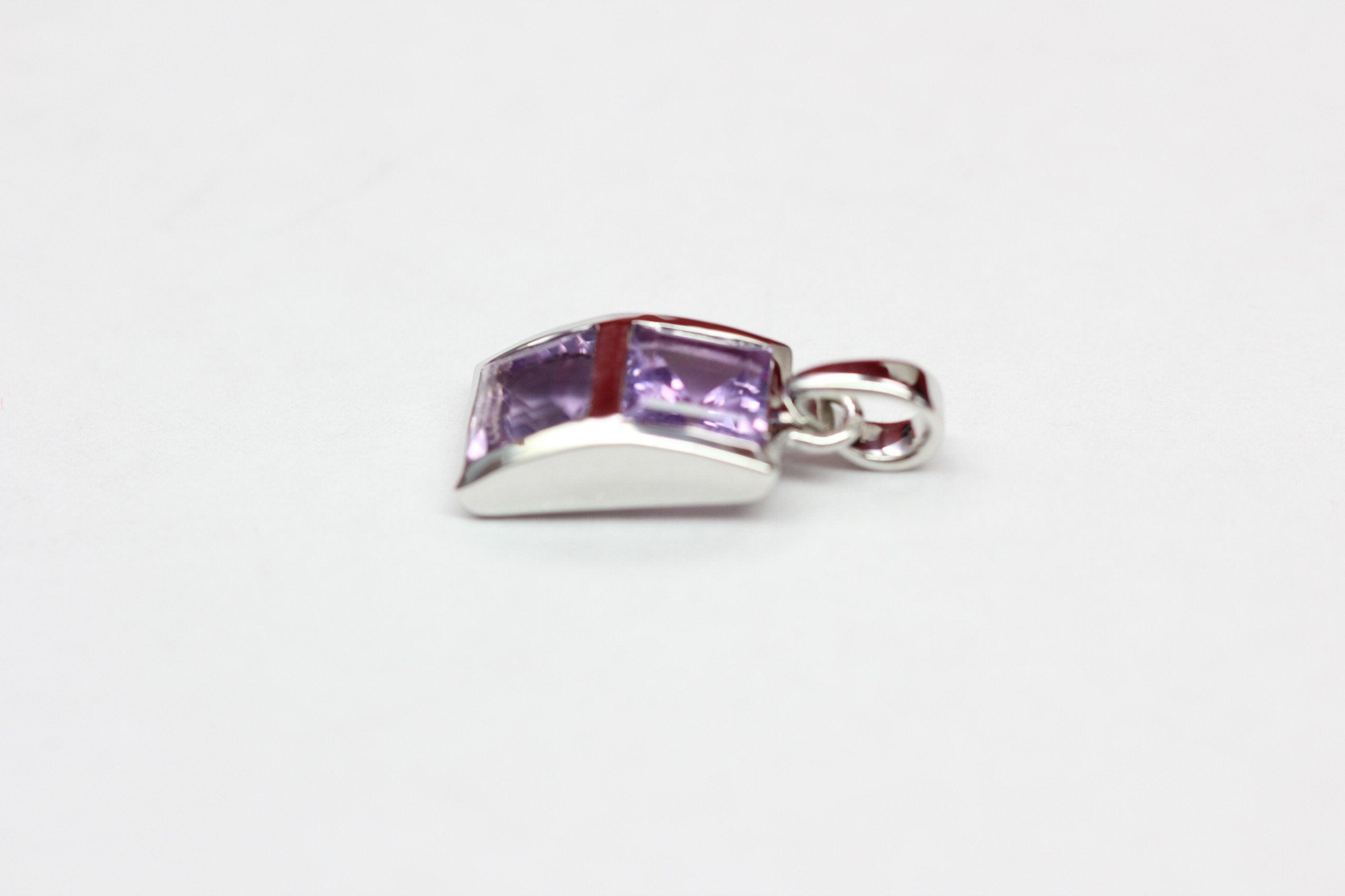 Echter Amethyst Anhänger 925 Silber - 2,9 Karat Violetter Edelstein - Geburtsstein Februar - Geschenk für Sie - Handgefertigter Schmuck"