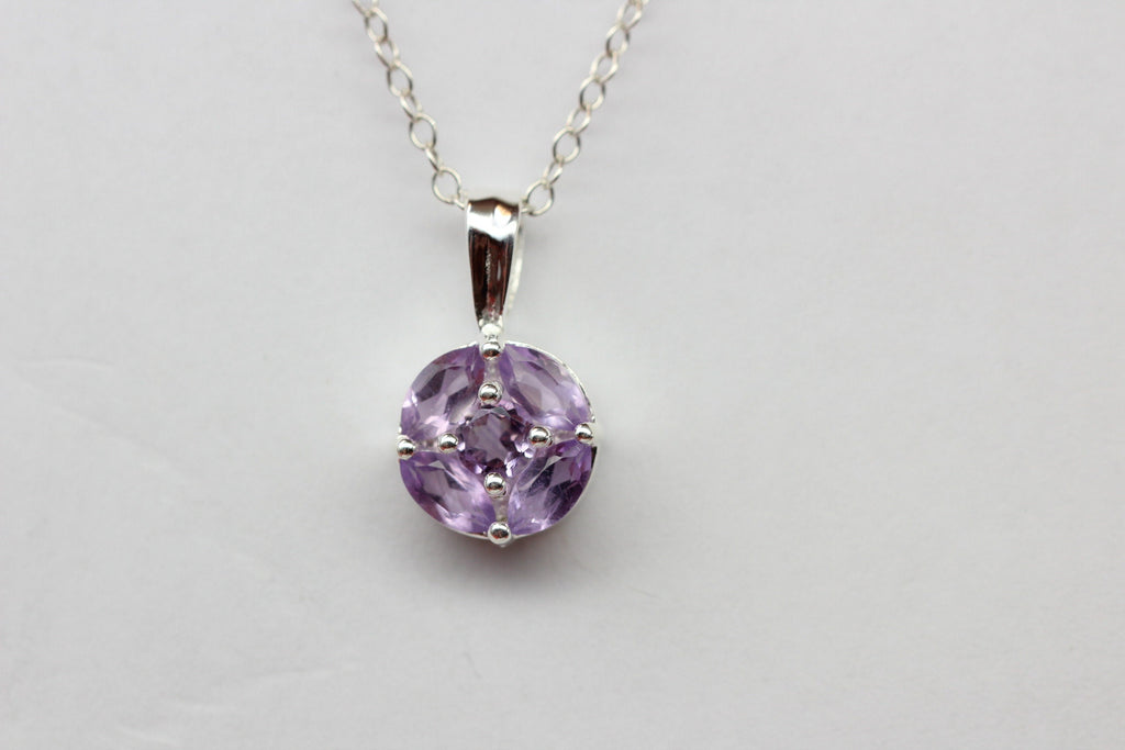 Edler 0,75 Carat Amethyst Anhanger 925 Silber Collier Kette Top Anhanger Edel