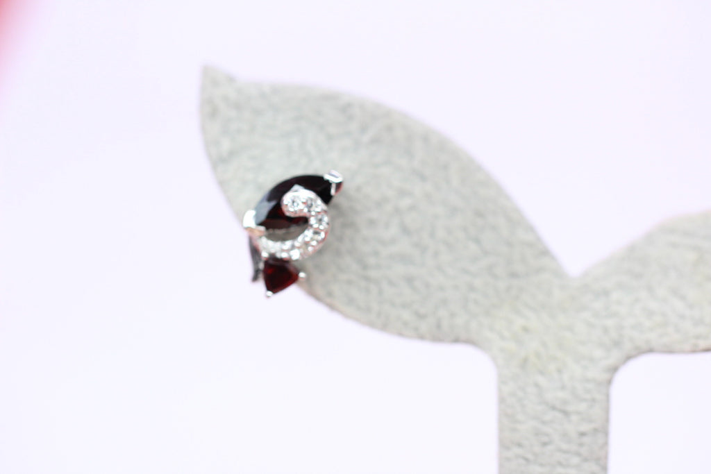 Edle ca 3,0 Carat Granat weisstopas Ohrhanger 925  Schmuck Top Edel weisser Topas