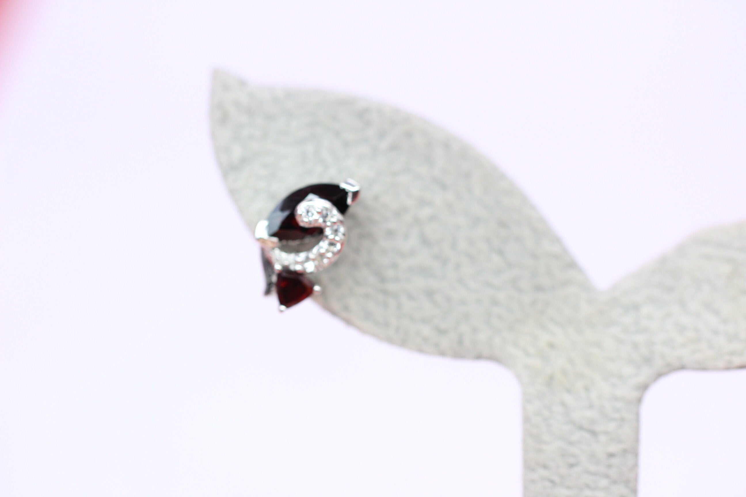 Edle ca 3,0 Carat Granat weisstopas Ohrhanger 925  Schmuck Top Edel weisser Topas