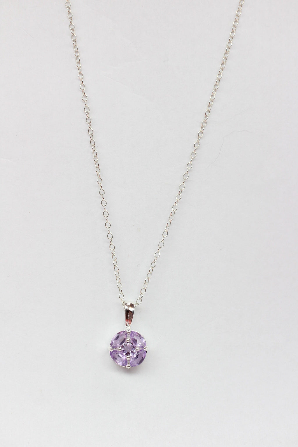 Edler 0,75 Carat Amethyst Anhanger 925 Silber Collier Kette Top Anhanger Edel