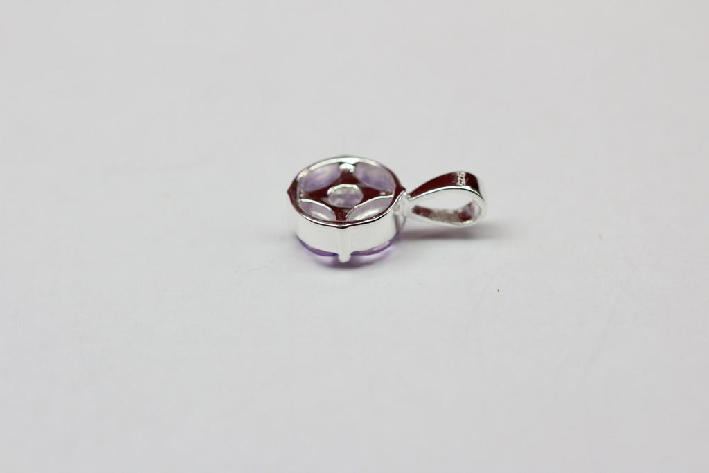 Edler 0,75 Carat Amethyst Anhanger 925 Silber Collier Kette Top Anhanger Edel