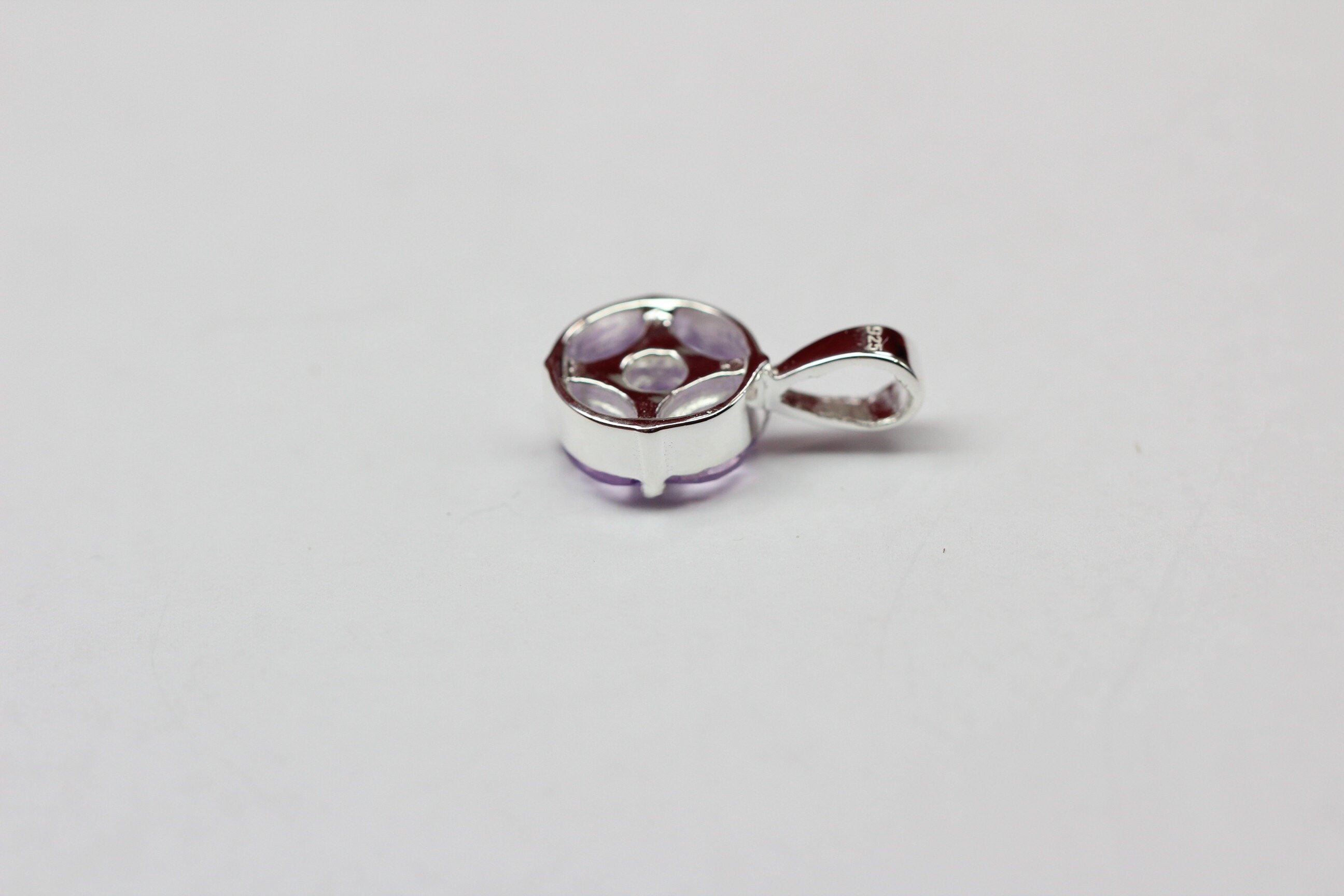 Edler 0,75 Carat Amethyst Anhanger 925 Silber Collier Kette Top Anhanger Edel