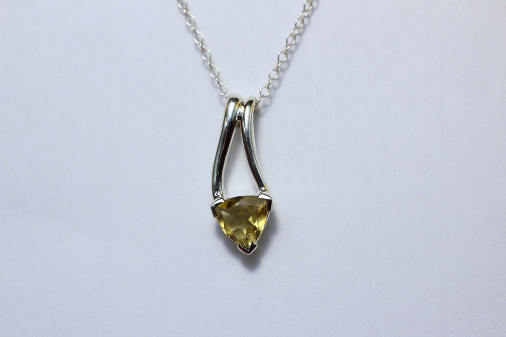 Edler 1,3 Carat Citrin Anhanger 925 Silber gelber Edelstein