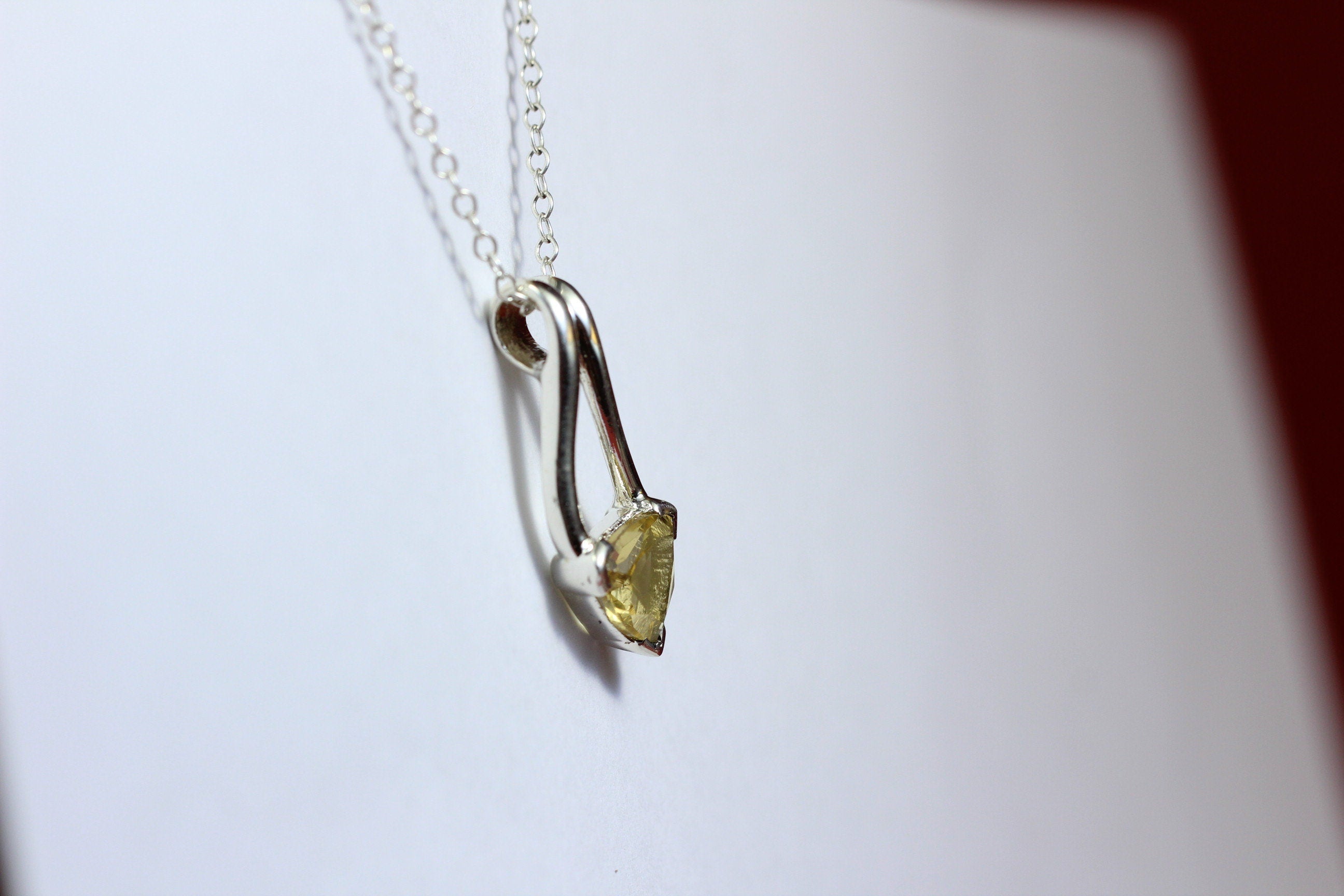 Edler 1,3 Carat Citrin Anhanger 925 Silber gelber Edelstein