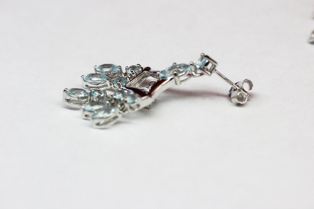 Edle 6,95 Carat Blautopas Ohrstecker 925 Silber sky blue Topas Ohrhanger