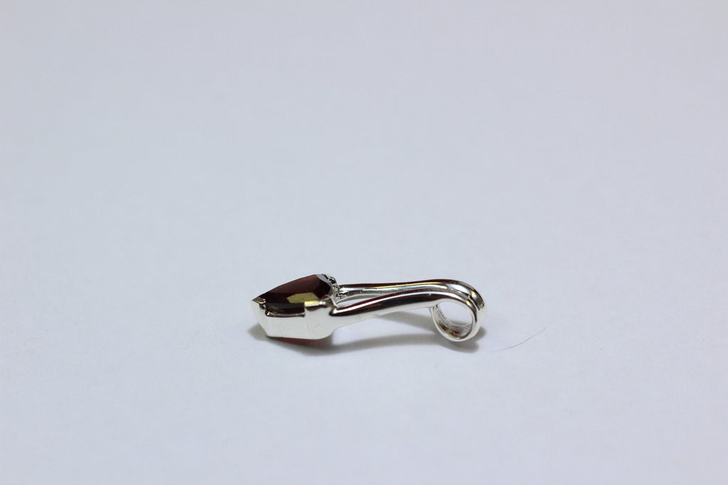 Edler 2,0 Carat Granat Anhanger 925 Silber Collier Kette blutroter Edelstein