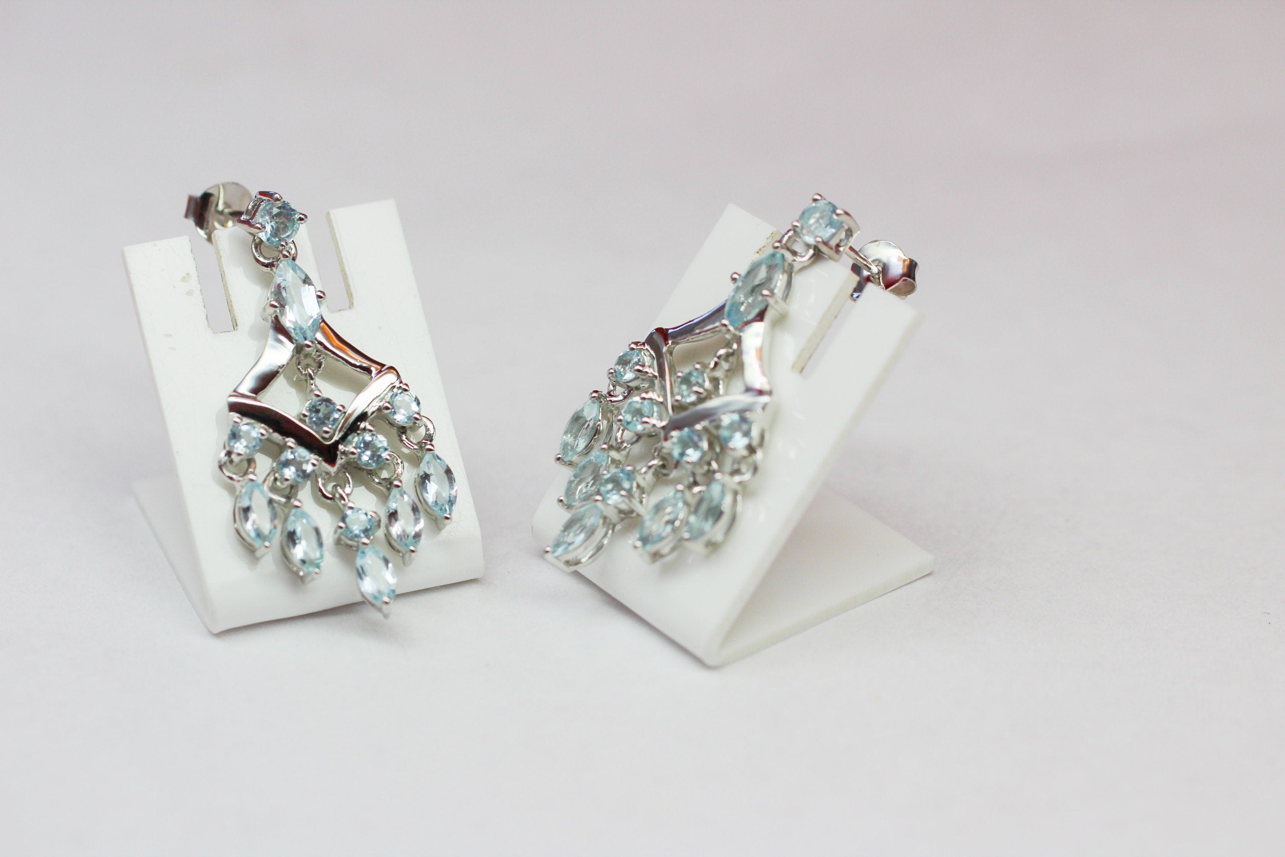 Edle 6,95 Carat Blautopas Ohrstecker 925 Silber sky blue Topas Ohrhanger