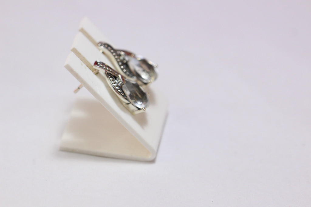 Edle 2,8 Carat Bergkristall Ohrstecker, Ohrring, 925 Silber Top Edelstein
