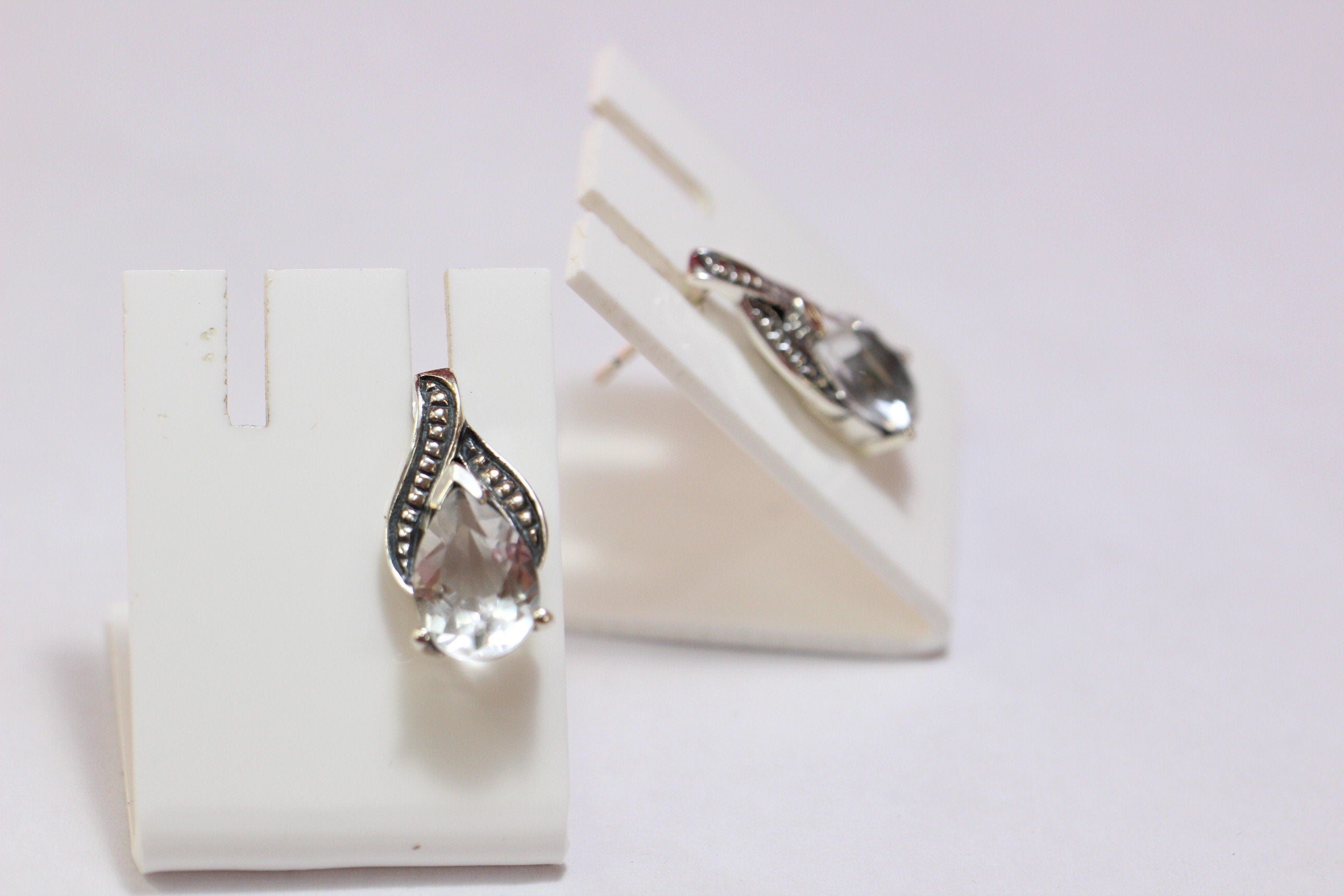 Edle 2,8 Carat Bergkristall Ohrstecker, Ohrring, 925 Silber Top Edelstein